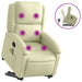 Stand Up Massage Recliner Chair Cream Real Leather Txbpana