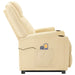 Stand Up Massage Recliner Chair Cream White Faux Leather