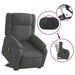Stand Up Massage Recliner Chair Dark Grey Fabric Txbpipk