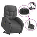 Stand Up Massage Recliner Chair Dark Grey Fabric Txbplxk