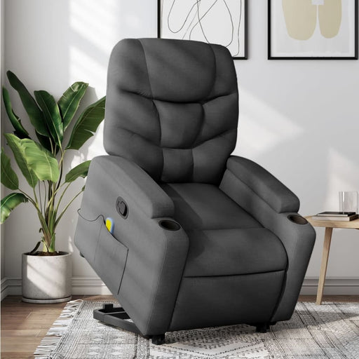 Stand Up Massage Recliner Chair Dark Grey Fabric Txbplxk