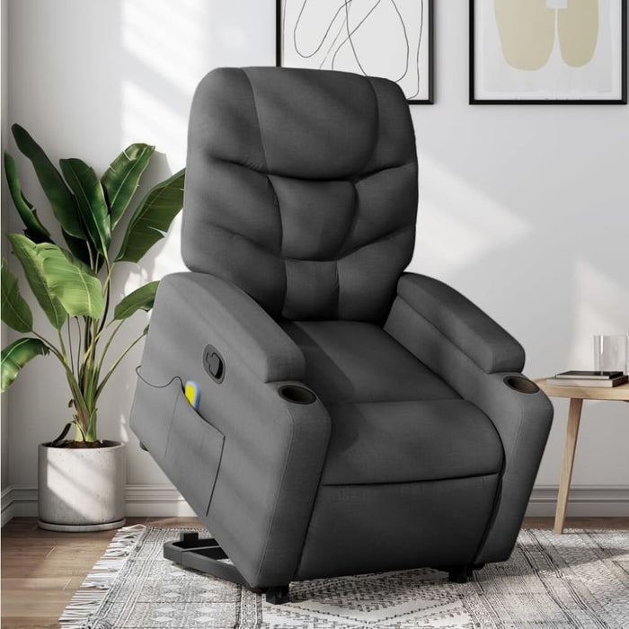 Stand Up Massage Recliner Chair Dark Grey Fabric Txbplxk