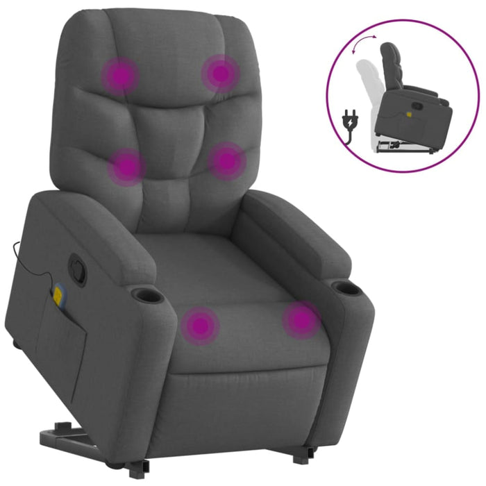 Stand Up Massage Recliner Chair Dark Grey Fabric Txbplxk