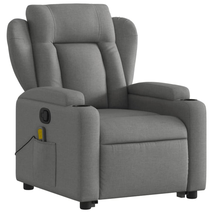 Stand Up Massage Recliner Chair Dark Grey Fabric Txbppnp