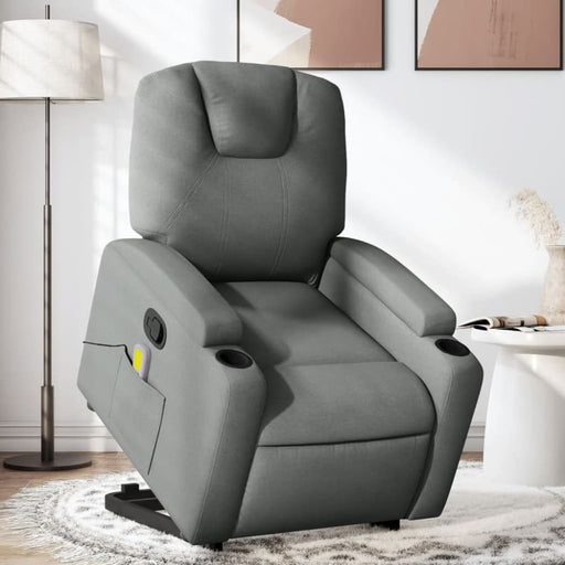 Stand Up Massage Recliner Chair Dark Grey Fabric Txbppxk