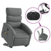 Stand Up Massage Recliner Chair Dark Grey Fabric Txbptio