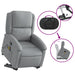 Stand Up Massage Recliner Chair Light Grey Fabric Txbpatx