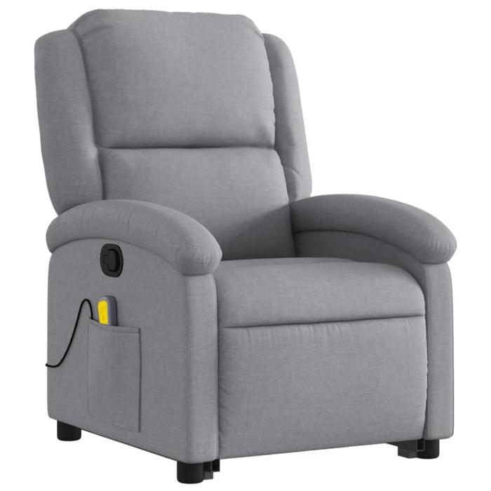 Stand Up Massage Recliner Chair Light Grey Fabric Txbpatx