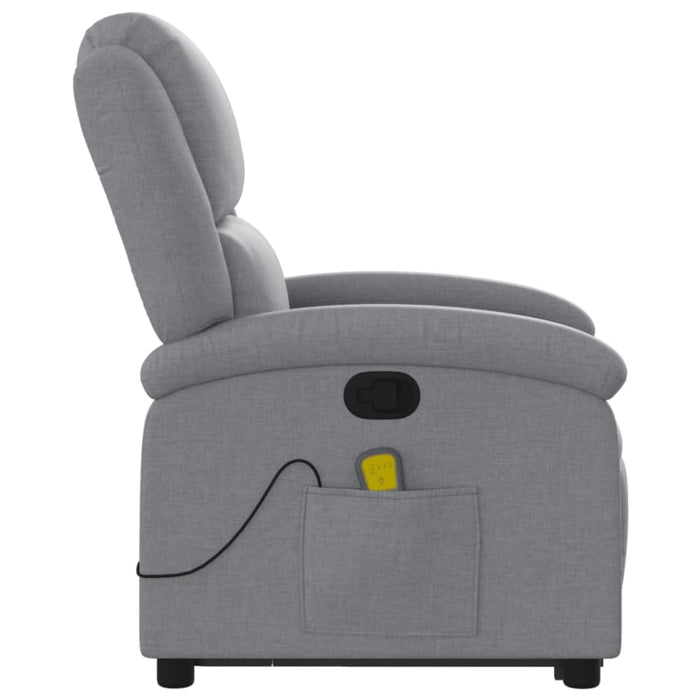 Stand Up Massage Recliner Chair Light Grey Fabric Txbpatx