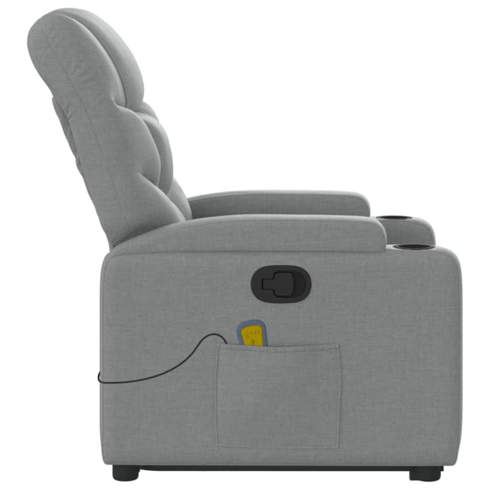 Stand Up Massage Recliner Chair Light Grey Fabric Txbplxn
