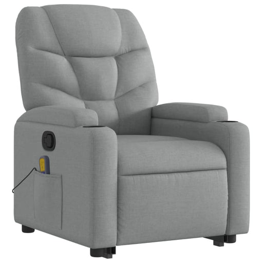 Stand Up Massage Recliner Chair Light Grey Fabric Txbplxn