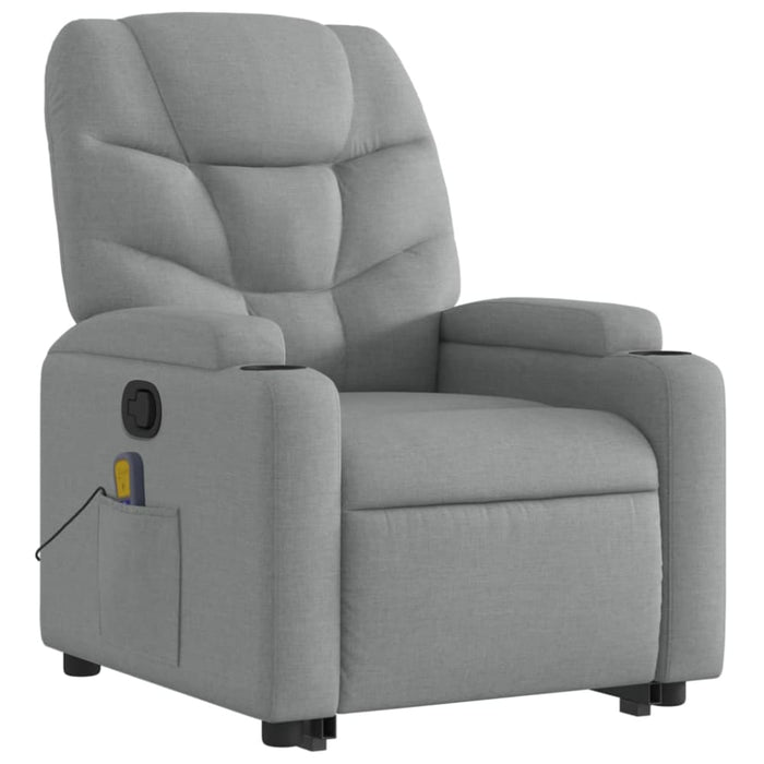 Stand Up Massage Recliner Chair Light Grey Fabric Txbplxn
