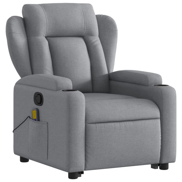 Stand Up Massage Recliner Chair Light Grey Fabric Txbppna
