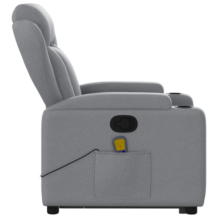 Stand Up Massage Recliner Chair Light Grey Fabric Txbppna