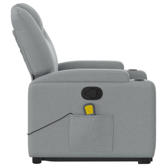Stand Up Massage Recliner Chair Light Grey Fabric Txbppxn