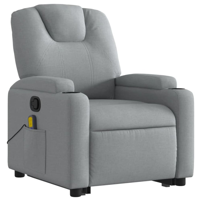 Stand Up Massage Recliner Chair Light Grey Fabric Txbppxn