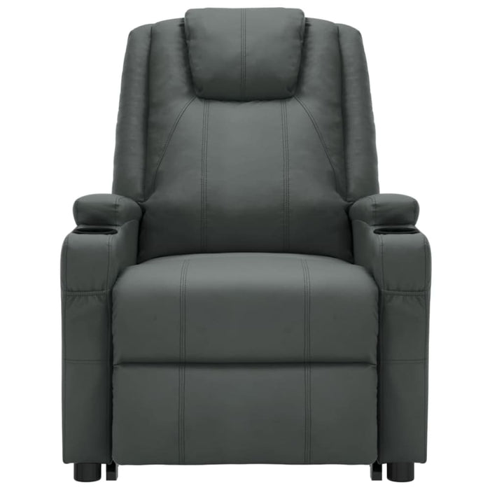 Stand Up Massage Reclining Chair Anthracite Faux Leather