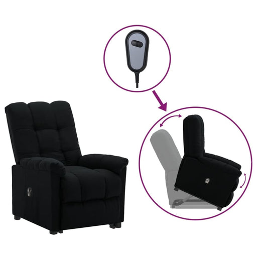 Stand Up Recliner Chair Black Fabric Topxxpt