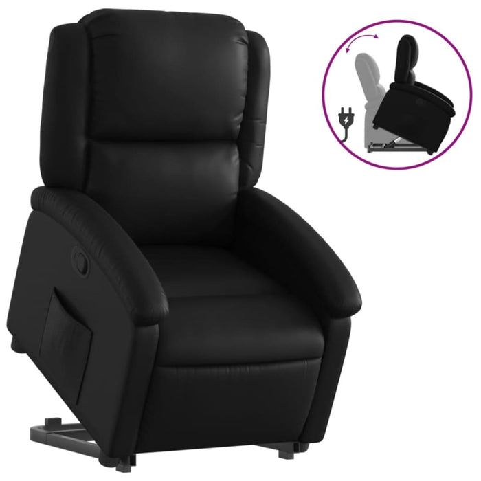Stand Up Recliner Chair Black Faux Leather Txbpapl