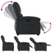 Stand Up Recliner Chair Black Real Leather Txbpanb