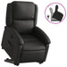 Stand Up Recliner Chair Black Real Leather Txbpanb