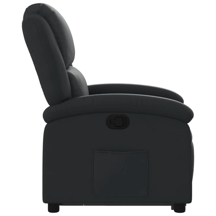 Stand Up Recliner Chair Black Real Leather Txbpanb