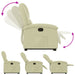 Stand Up Recliner Chair Cream Real Leather Txbpano