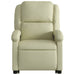 Stand Up Recliner Chair Cream Real Leather Txbpano
