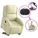 Stand Up Recliner Chair Cream Real Leather Txbpano