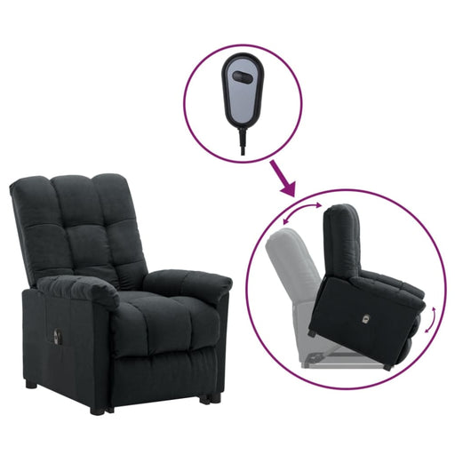 Stand Up Recliner Chair Dark Grey Fabric Topxxpx