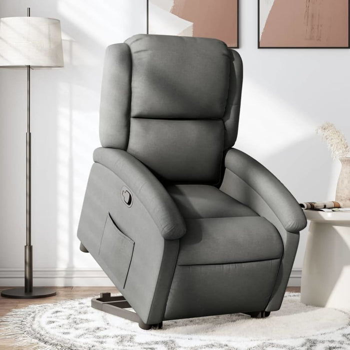 Stand Up Recliner Chair Dark Grey Fabric Txbpaxk