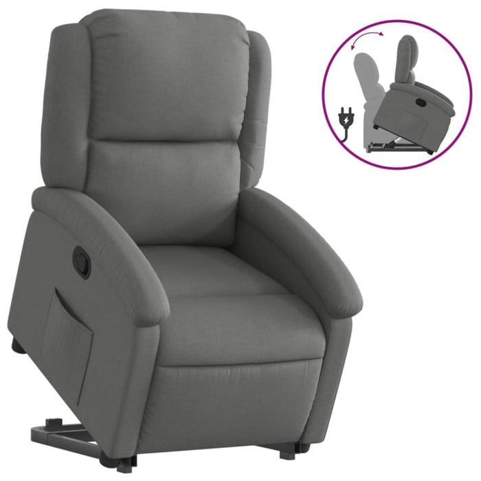Stand Up Recliner Chair Dark Grey Fabric Txbpaxk