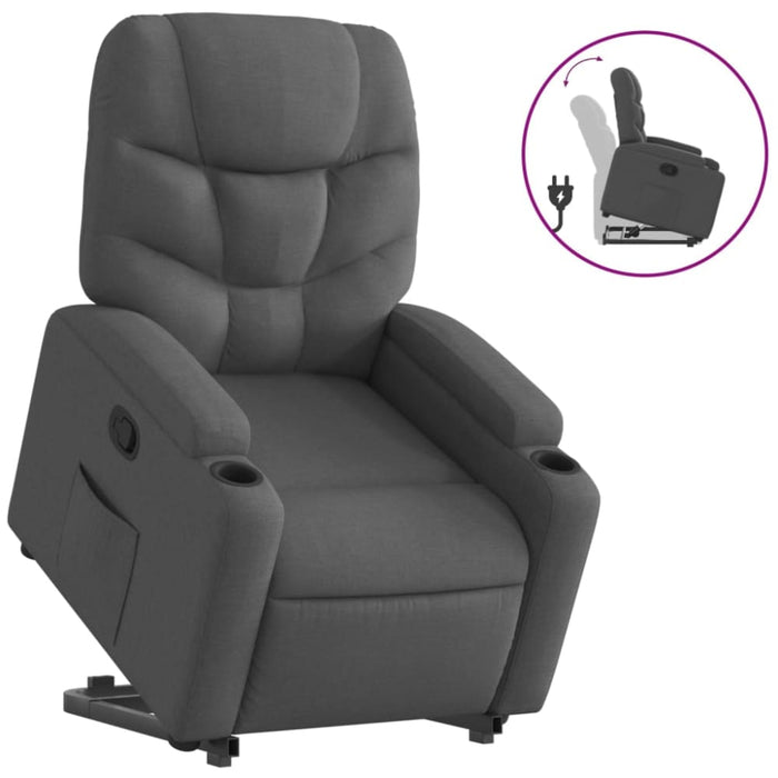 Stand Up Recliner Chair Dark Grey Fabric Txbplxp