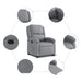 Stand Up Recliner Chair Light Grey Fabric Txbpaxn