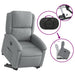 Stand Up Recliner Chair Light Grey Fabric Txbpaxn