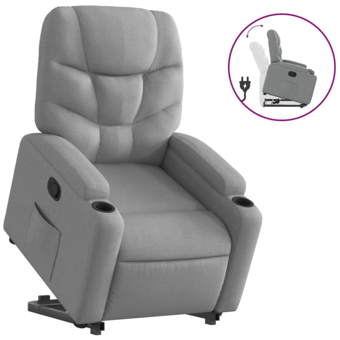 Stand Up Recliner Chair Light Grey Fabric Txbplxa