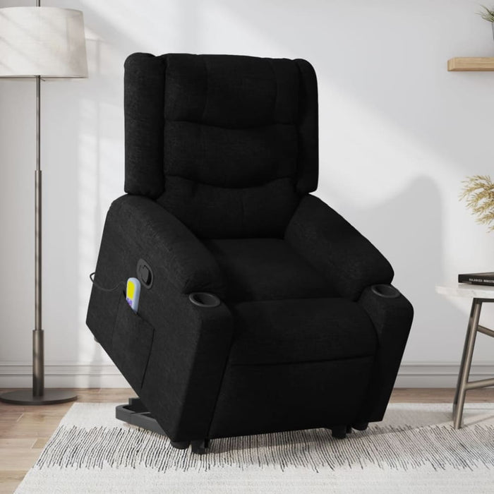 Stand Up Massage Recliner Chair Black Fabric Txblnat