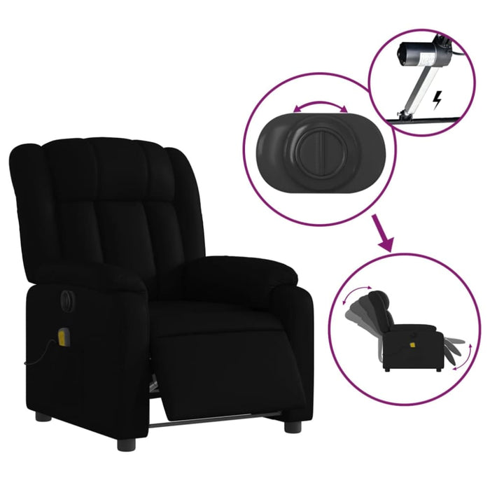 Stand Up Massage Recliner Chair Black Faux Leather Txbpiln