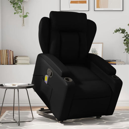 Stand Up Massage Recliner Chair Black Faux Leather Txbplbx