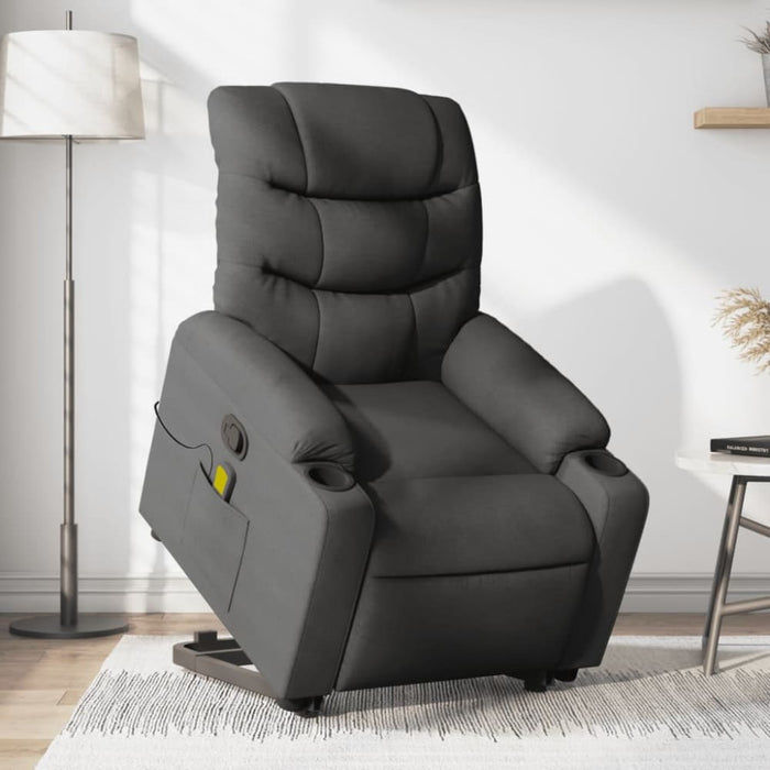 Stand Up Massage Recliner Chair Dark Grey Fabric Txblnpn
