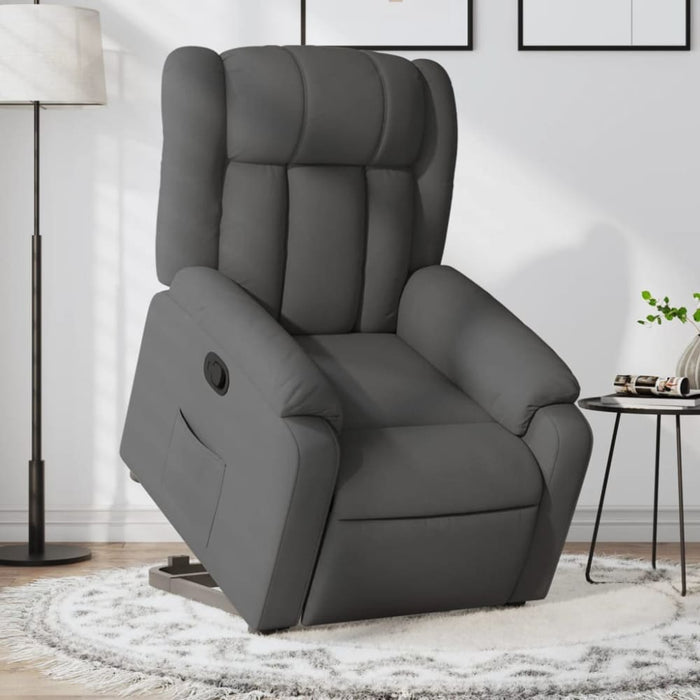 Stand Up Massage Recliner Chair Dark Grey Fabric Txbpikt