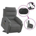 Stand Up Massage Recliner Chair Dark Grey Fabric Txbpitl