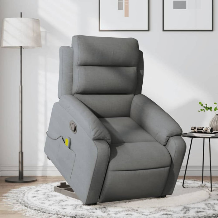 Stand Up Massage Recliner Chair Dark Grey Fabric Txbpitl