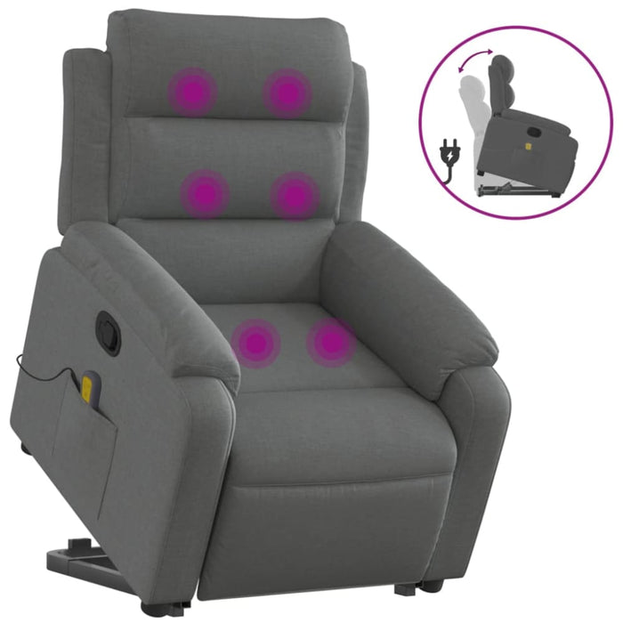 Stand Up Massage Recliner Chair Dark Grey Fabric Txbpitl