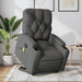 Stand Up Massage Recliner Chair Dark Grey Fabric Txbplio