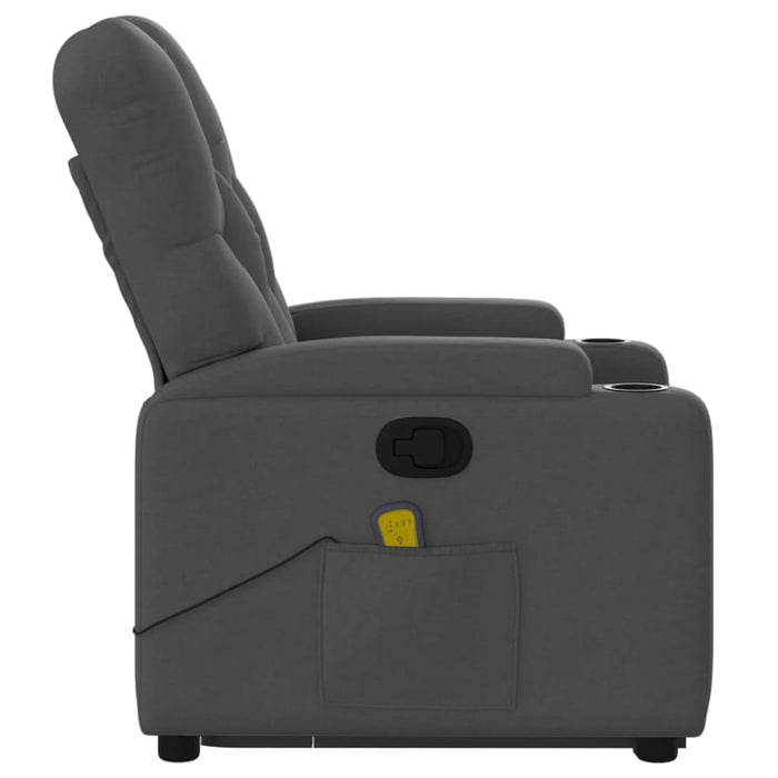 Stand Up Massage Recliner Chair Dark Grey Fabric Txbplio