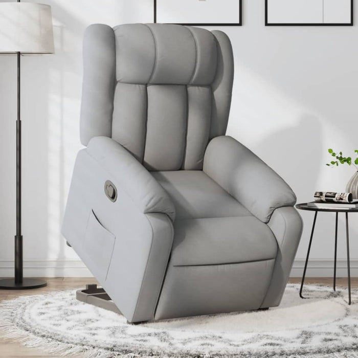 Stand Up Massage Recliner Chair Light Grey Fabric Txbpikx