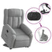 Stand Up Massage Recliner Chair Light Grey Fabric Txbpikx