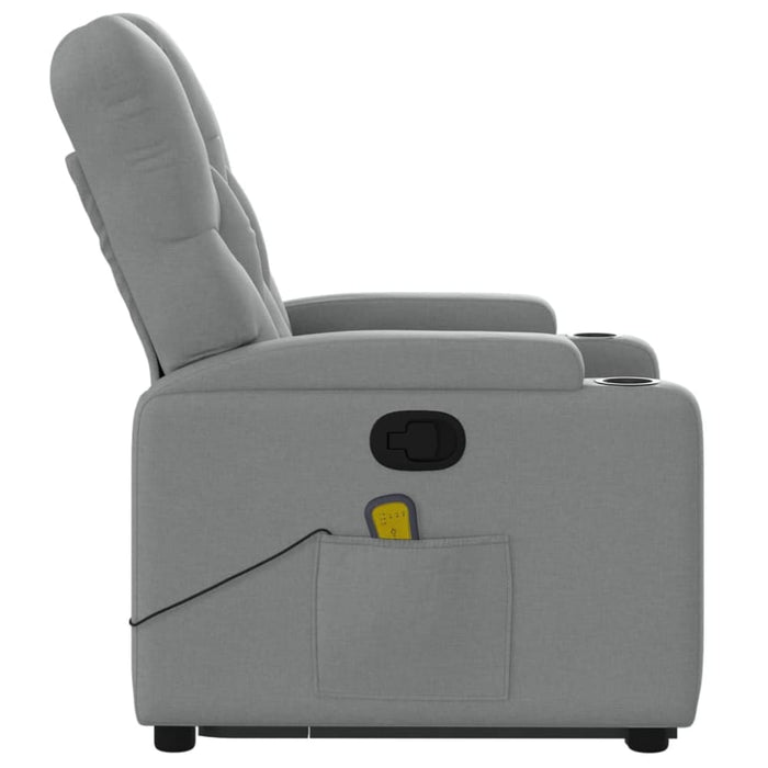 Stand Up Massage Recliner Chair Light Grey Fabric Txbplib