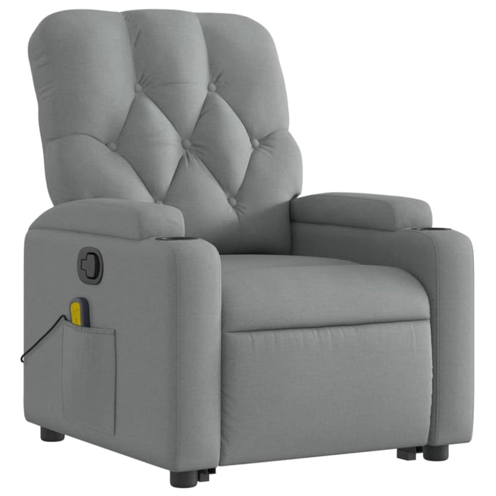 Stand Up Massage Recliner Chair Light Grey Fabric Txbplib